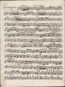 Partition violon I, corde quatuor No.2, Op.18/2, G Major, Beethoven, Ludwig van