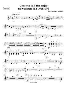 Partition violons II, Vuvuzela Concerto, Bb major, Matthews, John-Luke Mark