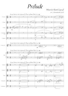 Partition compléte, Prélude, Prelude, Ravel, Maurice par Maurice Ravel