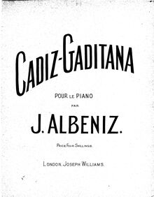 Partition , Cádiz-gaditana,  Española No.2, Op.97, Albéniz, Isaac