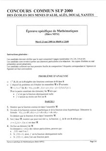 Mathématiques 2000 Classe Prepa MP Ecoles des Mines d Albi, Alès, Douai, Nantes
