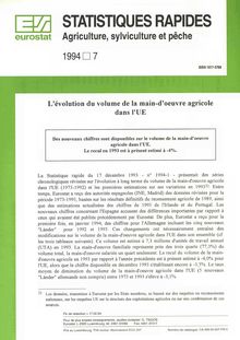 STATISTIQUES RAPIDES Agriculture, sylviculture et pêche. 1994 7
