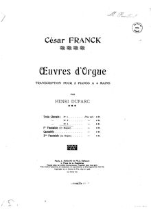 Partition complète, Three Chorals pour orgue, Franck, César