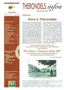 BULLETIN DE THERONDELS 2007 - ~ THERONDELS Thérondels JANVIER 2007 ...