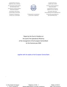 Report by the Court of Auditors on the audit of the operational  efficiency of the management of the
