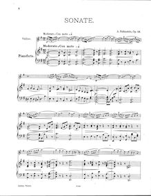 Partition complète, violon Sonata No.1, Op.13, Rubinstein, Anton