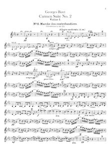 Partition violons I, II, Carmen  No.2, Bizet, Georges