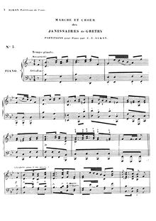 Partition 5 - Grétry: Marche et chœurs des Janissaires - Choeur des Deux Avares from La Garde Passe, Souvenirs des concerts du Conservatoire