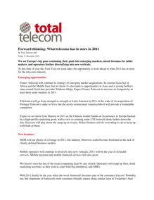 Forward thinking: What telecoms has in store in 2011