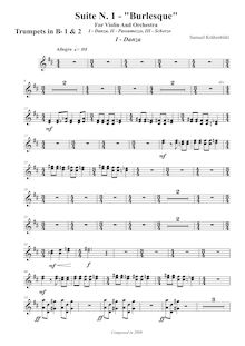 Partition trompette 1/2 (B♭),  No.1  Burlesque , Krähenbühl, Samuel