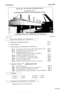 Elaboration d une note de calcul de structures 2005 BTS Bâtiment