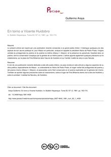 En torno a Vicente Huidobro - article ; n°1 ; vol.83, pg 163-174