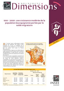1999 - 2009 : une croissance modérée de la population bourguignonne portée par le solde migratoire
