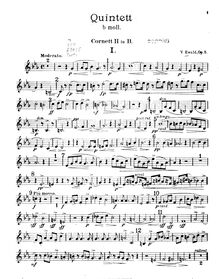 Partition Cornet 2 (en B♭), quintette No.1, Op.5, Brass Quintet No.1, Op.5