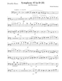 Partition Basses, Symphony No.3, Symphony for Strings, D major, Rondeau, Michel par Michel Rondeau