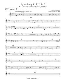 Partition trompette 2, Symphony No.15  Black Halloween , F minor par Michel Rondeau
