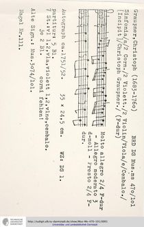 Partition complète et parties, Sinfonia en F major, GWV 574