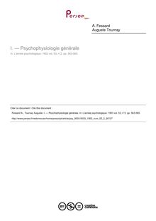 — Psychophysiologie générale - compte-rendu ; n°2 ; vol.53, pg 563-565