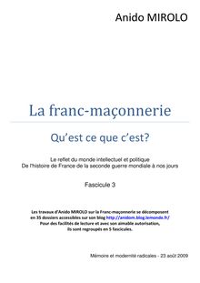 Fascicule 3 - La franc-maçonnerie