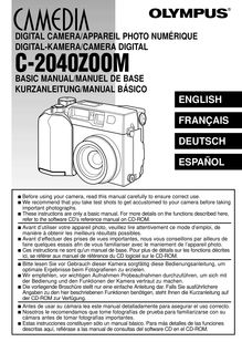 Notice Appareil Photo numériques Olympus  C-2040 ZOOM