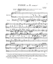 Partition complète, Fugue en F minor, F minor, Seger, Josef Ferdinand Norbert