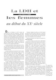 La Ligue des droits de l’homme et les femmes au début du XXe siècle. - article ; n°1 ; vol.72, pg 31-35