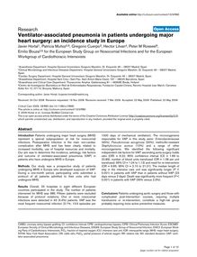 Ventilator-associated pneumonia in patients undergoing major heart surgery: an incidence study in Europe