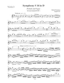 Partition violons I, Symphony No.14, D major, Rondeau, Michel