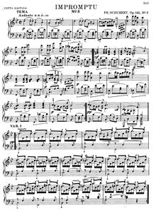 Partition Impromptu en B-flat major, Op.142 No.3, Schubert s Impromptus [revised et edited by Franz Liszt]
