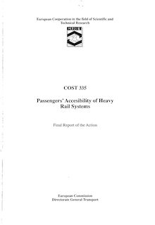 Passenger s accessibility of heavy rail systems - COST 335 - Final report of the action (EUR 19328) : 1