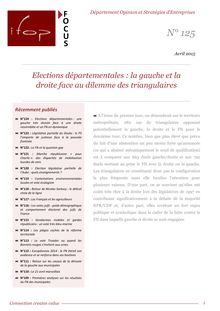 Elections départementales : la gauche et la droite face au dilemme des triangulaires