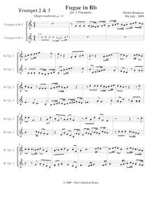 Partition trompettes 3/4 (C, B♭), Fugue pour 3 trompettes en B-flat major