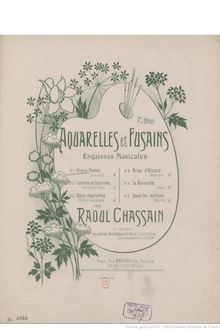 Partition No.1 Vieux pastelScherzetto, Aquarelles et fusains, Chassain, Raoul