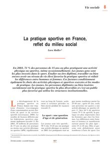 La pratique sportive en France, reflet du milieu social