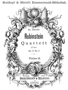 Partition violon 2, corde quatuor, Op.17 No.3, Rubinstein, Anton