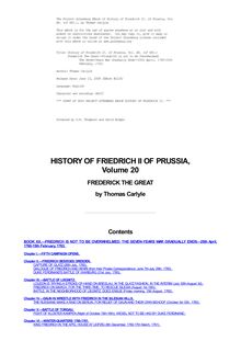 History of Friedrich II of Prussia — Volume 20