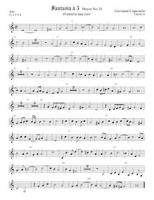 Partition ténor viole de gambe 1, aigu clef, Fantasia pour 5 violes de gambe, RC 56