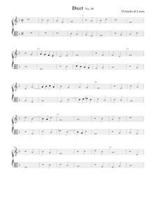 Partition Duet No.18, Duodecim bicinia sine textu, 12 duets without text