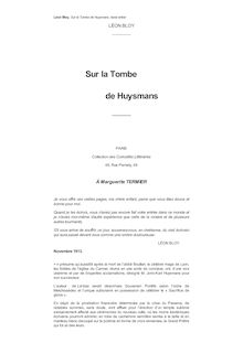 Sur la tombe de Huysmans/Texte entier