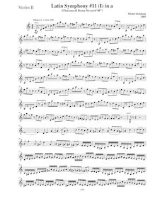 Partition violons II, Symphony No.11  Latin , A minor, Rondeau, Michel