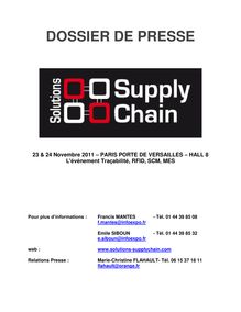 DOSSIER DE PRESSE - Solutions SupplyChain