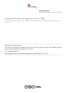La géographie des ménages en France, 1982 - article ; n°1 ; vol.6, pg 147-154