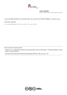 Les améliorations anciennes du port de Saint-Malo, surtout au XVIIIe siècle - article ; n°3 ; vol.40, pg 420-442