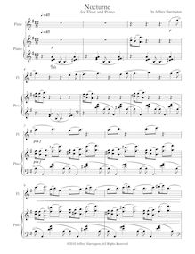 Partition complète, Nocturne pour flûte et Piano, Harrington, Jeffrey Michael