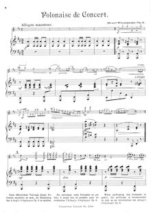 Partition de piano et , partie, Polonaise de concert, D major