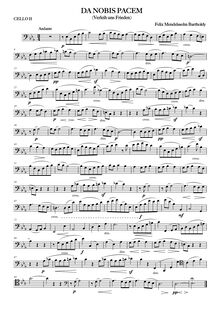 Partition violoncelles II, „Verleih uns Frieden“ / „Da nobis pacem, Domine“