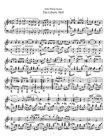 Partition de piano, Liberty cloche, March, Sousa, John Philip
