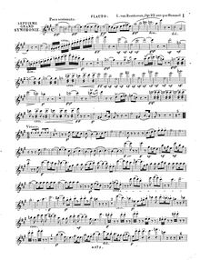 Partition flûte, Symphony No.7, A major, Beethoven, Ludwig van
