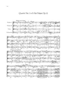 Partition complète, corde quatuor No.1, Op.12, E♭ Major, Mendelssohn, Felix par Felix Mendelssohn