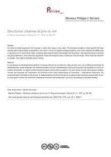 Structures urbaines et prix du sol - article ; n°1 ; vol.23, pg 86-105